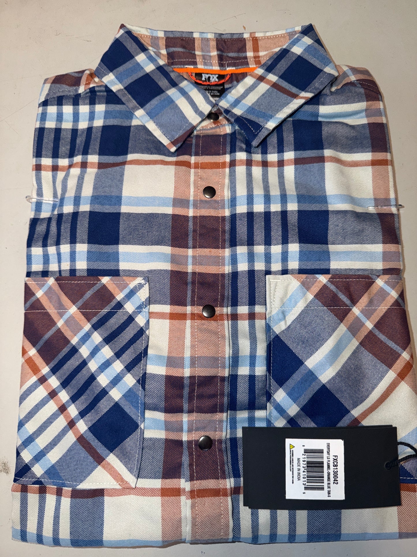 Everyday Flannel Orange,Blue,Tan